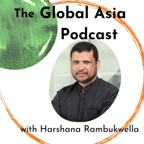 Podcast cover photo with Harshana Rambukwella