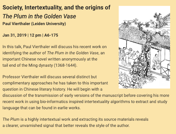 Society, Intertextuality, and the Origins of the Plum in the Golden Vase Society, Intertextuality, and the Origins of the Plum in the Golden Vase